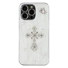 For iPhone 14 Pro Max Case Electroplated Epoxy Metal Decor TPU + Acrylic Phone Cover Precise Cutout - TechGearPal