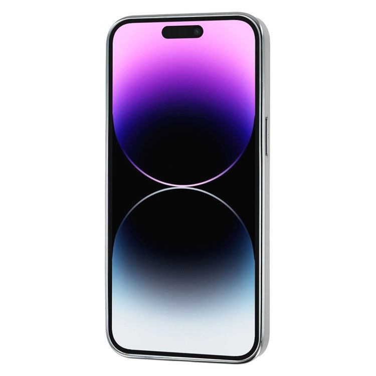 For iPhone 14 Pro Max Case Electroplated Epoxy Metal Decor TPU + Acrylic Phone Cover Precise Cutout - TechGearPal