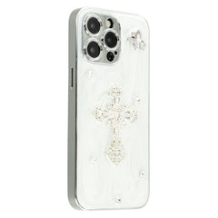 For iPhone 14 Pro Max Case Electroplated Epoxy Metal Decor TPU + Acrylic Phone Cover Precise Cutout - TechGearPal