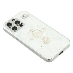 For iPhone 14 Pro Max Case Electroplated Epoxy Metal Decor TPU + Acrylic Phone Cover Precise Cutout - TechGearPal