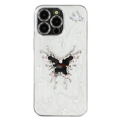 For iPhone 14 Pro Max Case Electroplated Epoxy Metal Decor TPU + Acrylic Phone Cover Precise Cutout - TechGearPal