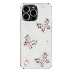 For iPhone 14 Pro Max Case Electroplated Epoxy Metal Decor TPU + Acrylic Phone Cover Precise Cutout - TechGearPal