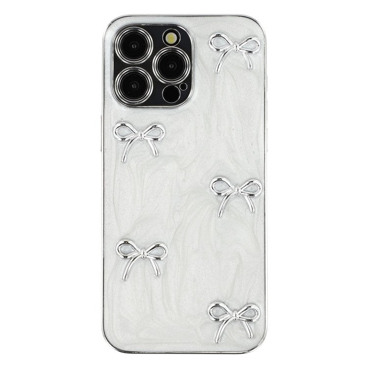 For iPhone 14 Pro Max Case Electroplated Epoxy Metal Decor TPU + Acrylic Phone Cover Precise Cutout - TechGearPal