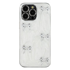 For iPhone 14 Pro Max Case Electroplated Epoxy Metal Decor TPU + Acrylic Phone Cover Precise Cutout - TechGearPal