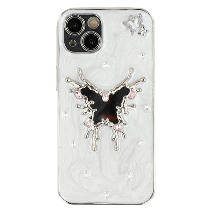 For iPhone 15 Case Electroplated Epoxy Metal Decor TPU + Acrylic Phone Cover Precise Cutout - TechGearPal