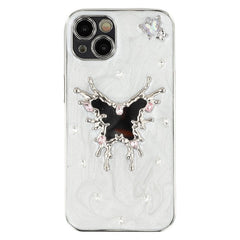 For iPhone 15 Case Electroplated Epoxy Metal Decor TPU + Acrylic Phone Cover Precise Cutout - TechGearPal