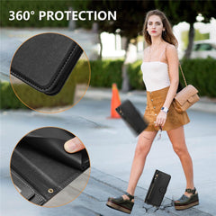 Étui en cuir pour Huawei Nova 13 Pro 5G avec fermeture éclair et plusieurs emplacements pour cartes 