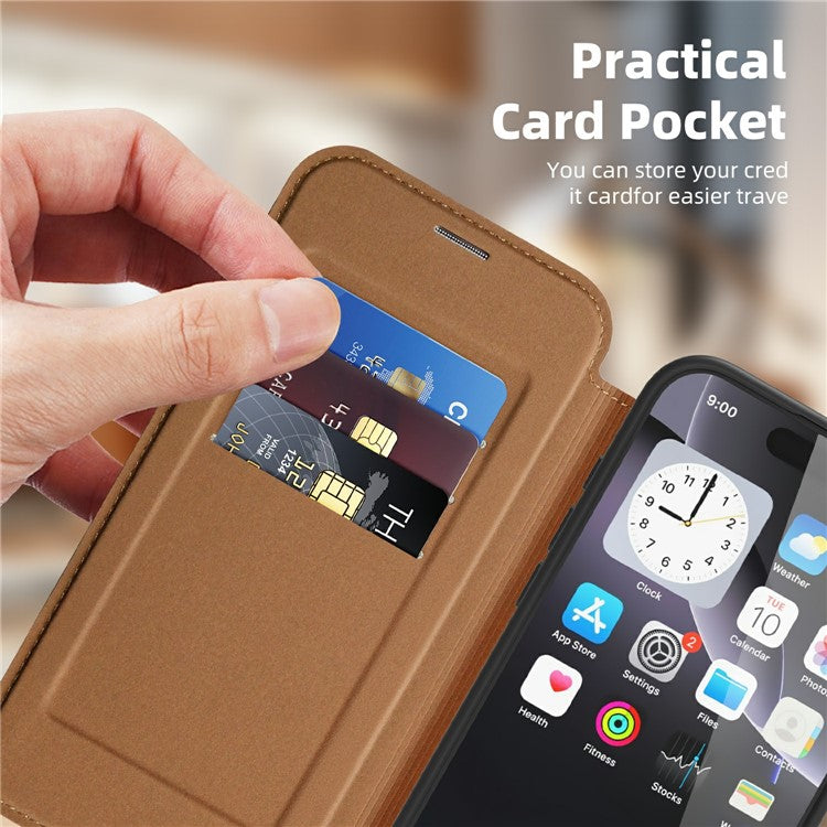 For iPhone 16 Pro Max Leather Case Compatible with MagSafe RFID Blocking Card Holder Phone Cover - TechGearPal