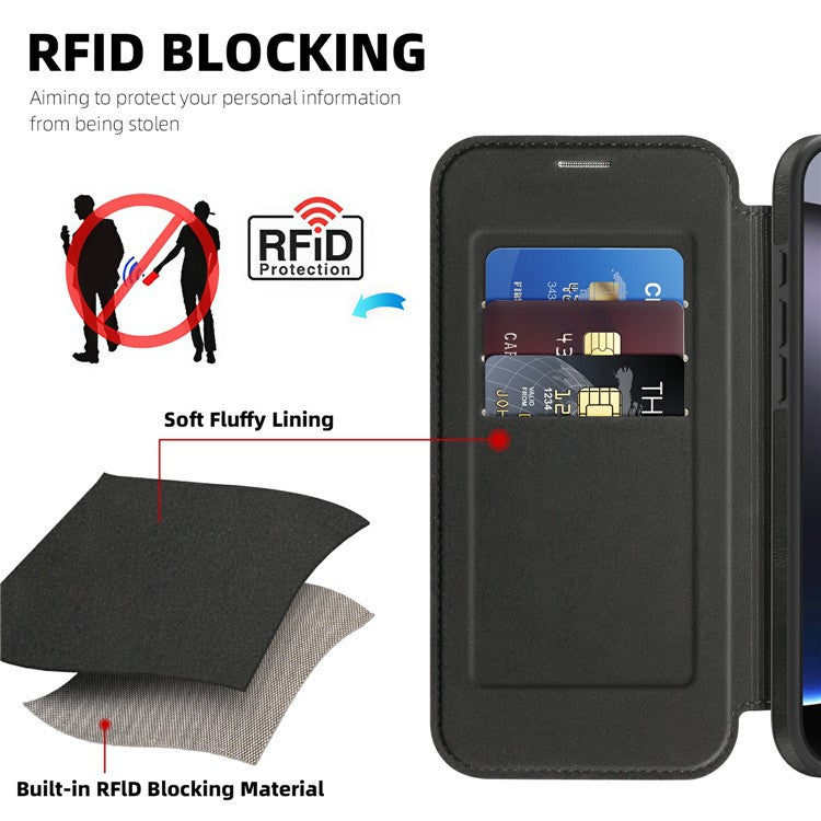 For iPhone 16 Pro Max Leather Case Compatible with MagSafe RFID Blocking Card Holder Phone Cover - TechGearPal
