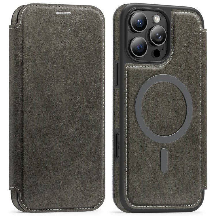 For iPhone 16 Pro Max Leather Case Compatible with MagSafe RFID Blocking Card Holder Phone Cover - TechGearPal