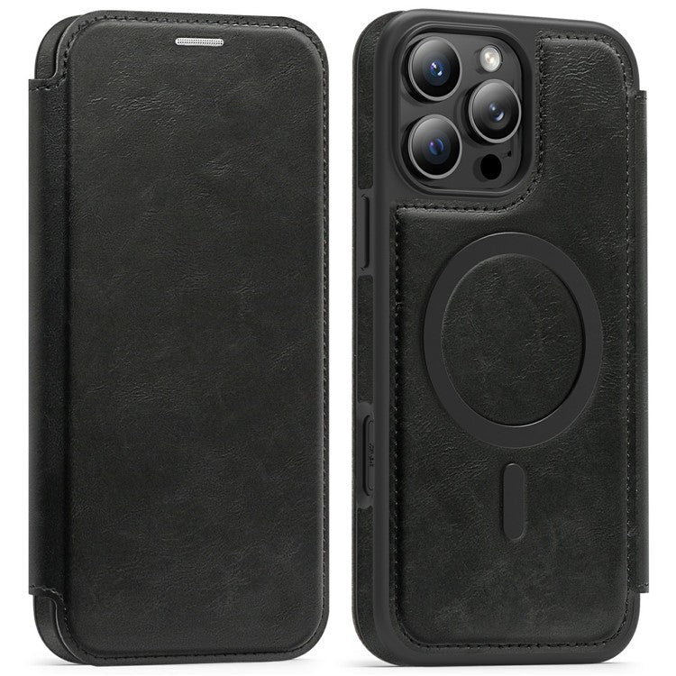 For iPhone 16 Pro Max Leather Case Compatible with MagSafe RFID Blocking Card Holder Phone Cover - TechGearPal