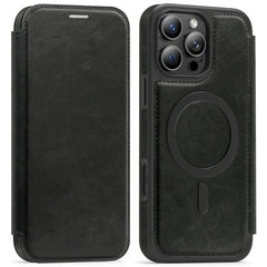 For iPhone 16 Pro Max Leather Case Compatible with MagSafe RFID Blocking Card Holder Phone Cover - TechGearPal