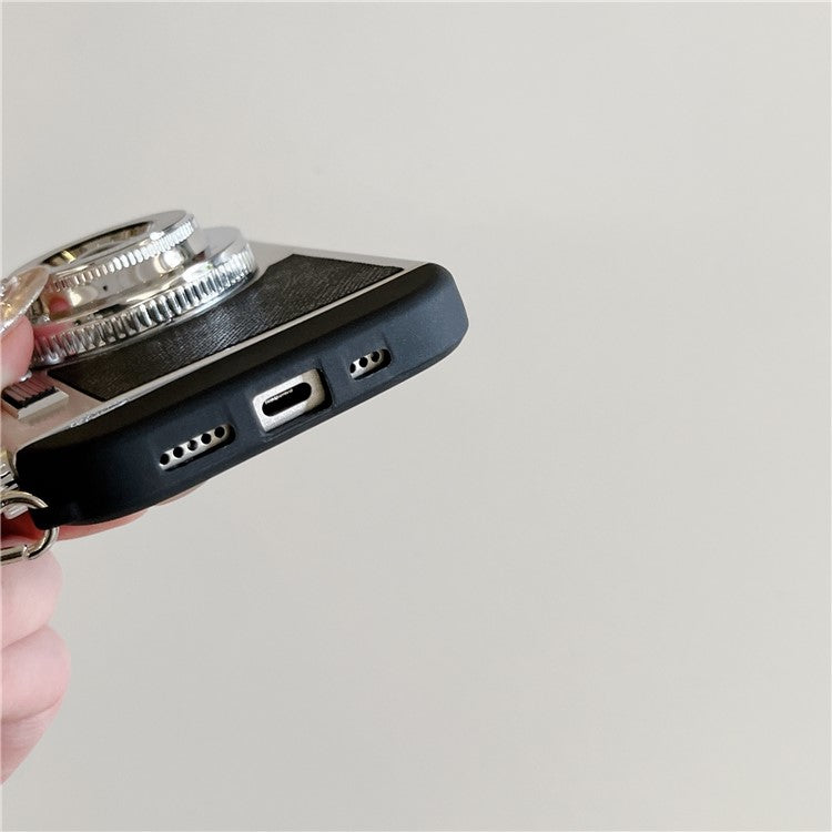 For iPhone 16 Case Vintage Style Camera Design Phone Cover with Crossbody Strap - TechGearPal