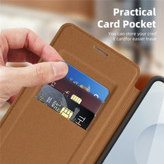 For Samsung Galaxy S25 Edge Case Compatible with MagSafe RFID Blocking Card Holder Leather Phone Cover