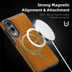 For Samsung Galaxy S25 Edge Case Compatible with MagSafe RFID Blocking Card Holder Leather Phone Cover