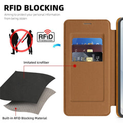 For Samsung Galaxy S25 Edge Case Compatible with MagSafe RFID Blocking Card Holder Leather Phone Cover