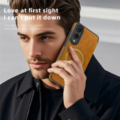 For Samsung Galaxy S25 Edge Case Compatible with MagSafe RFID Blocking Card Holder Leather Phone Cover