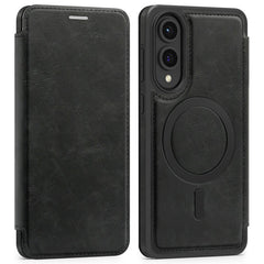 For Samsung Galaxy S25 Edge Case Compatible with MagSafe RFID Blocking Card Holder Leather Phone Cover