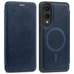 For Samsung Galaxy S25 Edge Case Compatible with MagSafe RFID Blocking Card Holder Leather Phone Cover