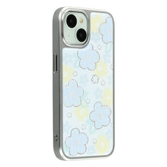 For iPhone 14 Case Lacquered Epoxy Pattern TPU + Acrylic Phone Cover Large Camera Cutout - TechGearPal