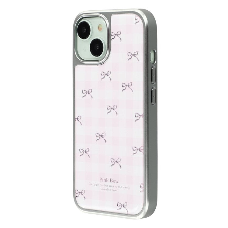 For iPhone 13 Case Lacquered Epoxy Pattern TPU + Acrylic Phone Cover Large Camera Cutout - TechGearPal