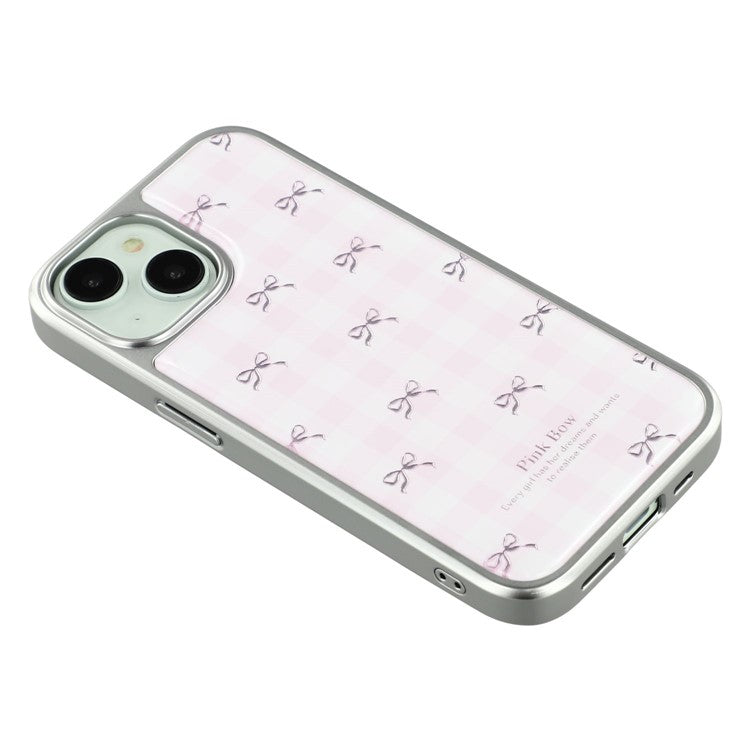 For iPhone 13 Case Lacquered Epoxy Pattern TPU + Acrylic Phone Cover Large Camera Cutout - TechGearPal