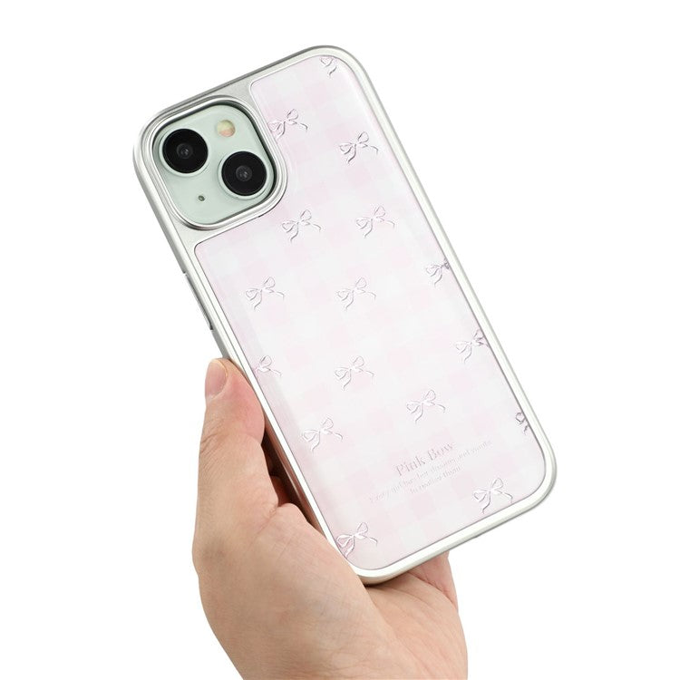 For iPhone 13 Case Lacquered Epoxy Pattern TPU + Acrylic Phone Cover Large Camera Cutout - TechGearPal