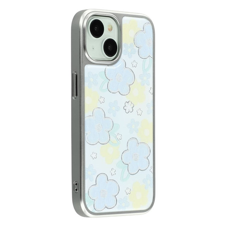 For iPhone 13 Case Lacquered Epoxy Pattern TPU + Acrylic Phone Cover Large Camera Cutout - TechGearPal