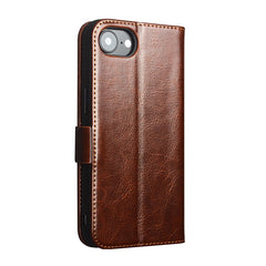 QIALINO For iPhone 16e Wallet Case Genuine Cow Leather Flip Cover Magnetic Clasp Full Protection - TechGearPal