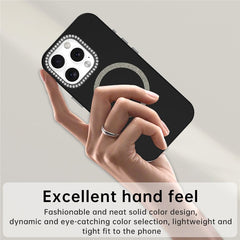 For iPhone 16 Pro Case Compatible with MagSafe TPU + PET Phone Cover with Rhinestone Decor Lens Frame - TechGearPal