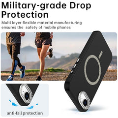 For iPhone 16e Case Compatible with MagSafe TPU + PET Phone Cover with Rhinestone Decor Lens Frame - TechGearPal