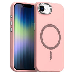 For iPhone 16e Case Compatible with MagSafe TPU + PET Phone Cover with Rhinestone Decor Lens Frame - TechGearPal