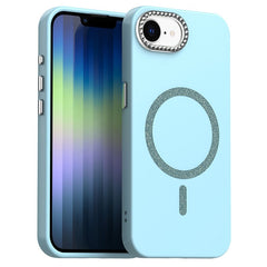 For iPhone 16e Case Compatible with MagSafe TPU + PET Phone Cover with Rhinestone Decor Lens Frame - TechGearPal