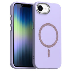 For iPhone 16e Case Compatible with MagSafe TPU + PET Phone Cover with Rhinestone Decor Lens Frame - TechGearPal