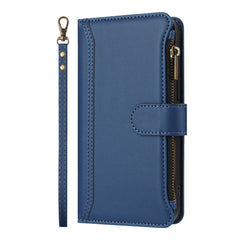 For Samsung Galaxy S25 Ultra Leather Case 9 Card Slots Zipper Wallet Stand Phone Cover with Wrist Strap