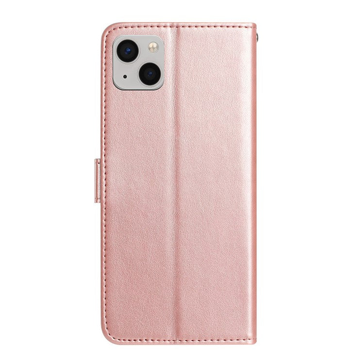 For iPhone 14 Wallet Case Rose Pattern Imprinted Leather Flip Stand Phone Cover - TechGearPal