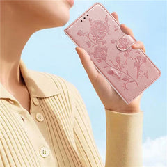For iPhone 14 Pro Wallet Case Rose Pattern Imprinted Leather Flip Stand Phone Cover - TechGearPal