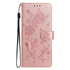 For iPhone 14 Pro Wallet Case Rose Pattern Imprinted Leather Flip Stand Phone Cover - TechGearPal