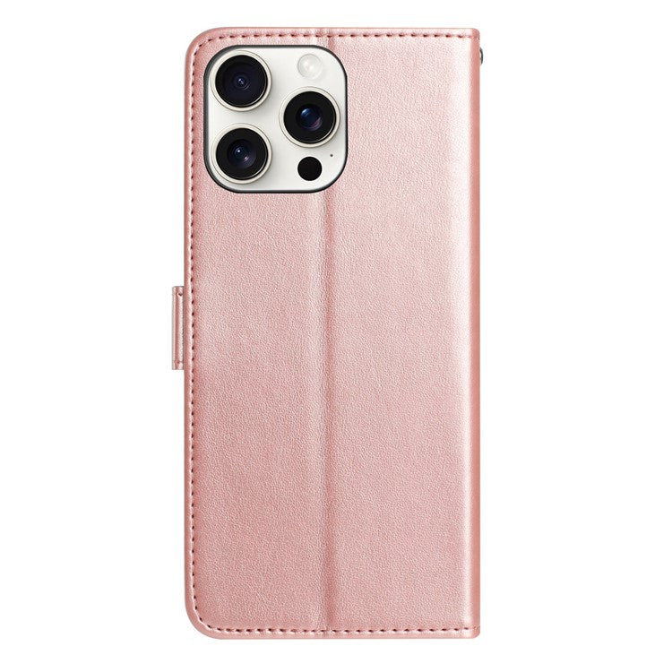 For iPhone 14 Pro Wallet Case Rose Pattern Imprinted Leather Flip Stand Phone Cover - TechGearPal