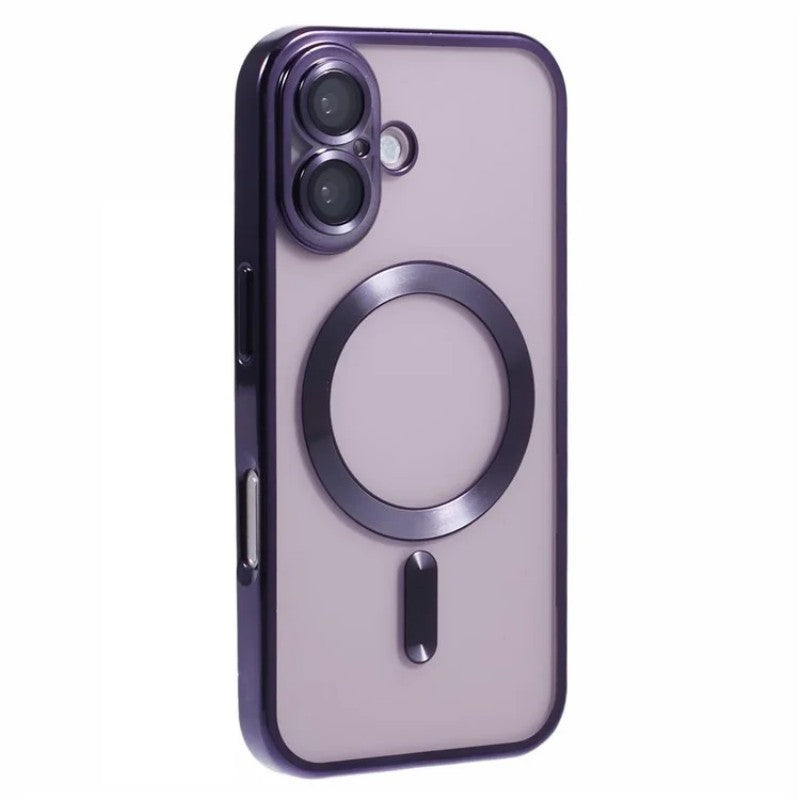 For iPhone 16 Magnetic Case WANLONFENG Electroplated TPU Cover with Lens Film + 2Pcs Tempered Glass - TechGearPal
