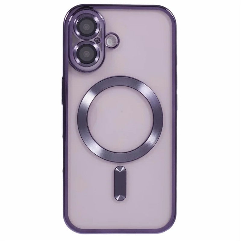 For iPhone 16 Magnetic Case WANLONFENG Electroplated TPU Cover with Lens Film + 2Pcs Tempered Glass - TechGearPal