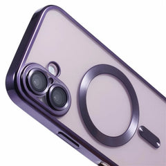 For iPhone 16 Magnetic Case WANLONFENG Electroplated TPU Cover with Lens Film + 2Pcs Tempered Glass - TechGearPal