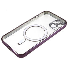 For iPhone 14 Magnetic Case WANLONFENG Electroplated TPU Cover with Lens Film + 2Pcs Tempered Glass - TechGearPal