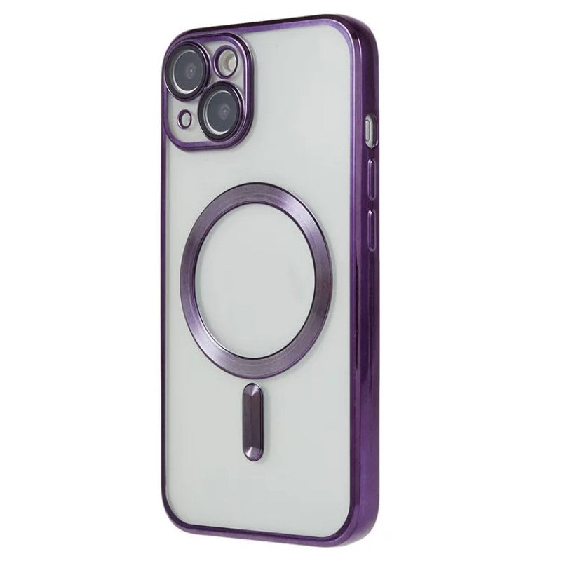 For iPhone 13 6.1 inch Magnetic Case WANLONFENG Electroplated TPU Cover with Lens Film + 2Pcs Tempered Glass - TechGearPal