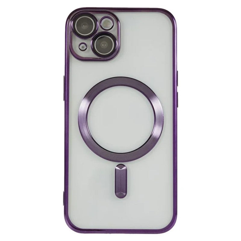 For iPhone 13 6.1 inch Magnetic Case WANLONFENG Electroplated TPU Cover with Lens Film + 2Pcs Tempered Glass - TechGearPal