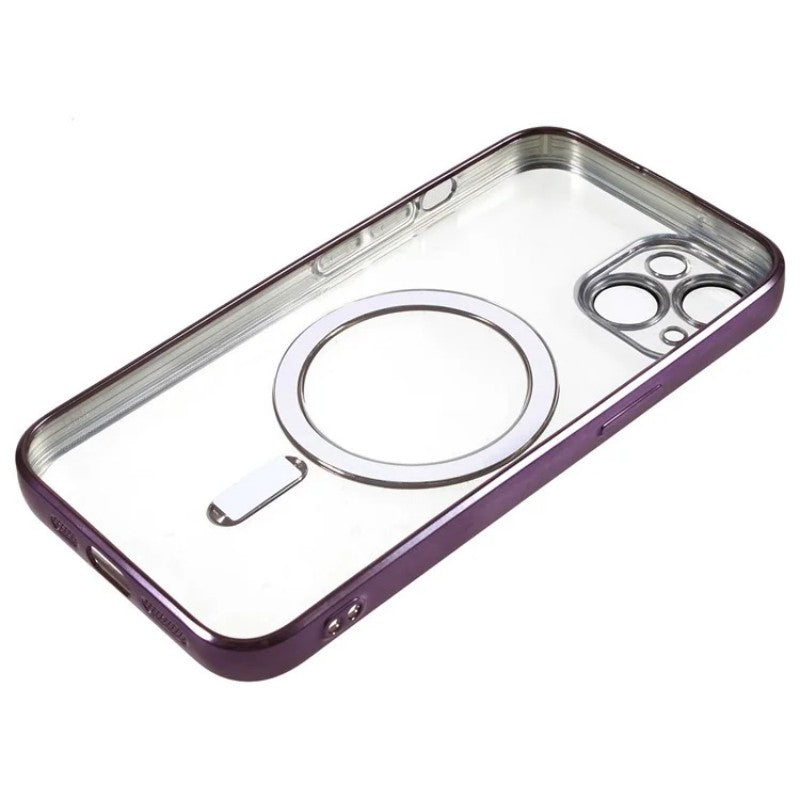 For iPhone 13 6.1 inch Magnetic Case WANLONFENG Electroplated TPU Cover with Lens Film + 2Pcs Tempered Glass - TechGearPal
