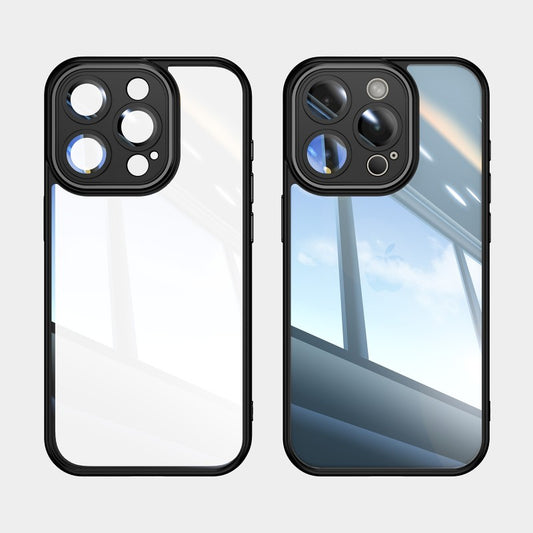 For iPhone 14 Pro TPU Case WANLONFENG Drop-proof Clear Phone Cover with 2Pcs Tempered Glass Film - TechGearPal