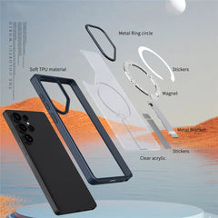 For Samsung Galaxy S23 Ultra / S22 Ultra 5G Case Compatible with MagSafe Kickstand TPU + Acrylic Phone Cover