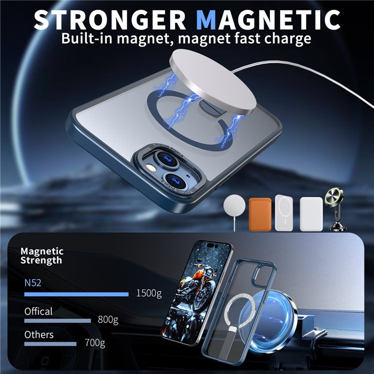 For iPhone 14 / 13 Case Compatible with MagSafe Kickstand TPU + Acrylic Phone Cover - TechGearPal