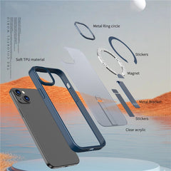 For iPhone 14 / 13 Case Compatible with MagSafe Kickstand TPU + Acrylic Phone Cover - TechGearPal